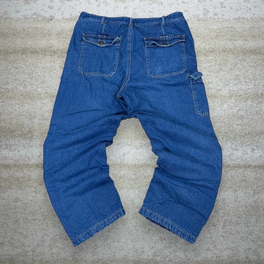 Vintage Y2K Habands Arctic Bear Jeans 34x28 Relaxed Fit Medium Wash Fleece Denim